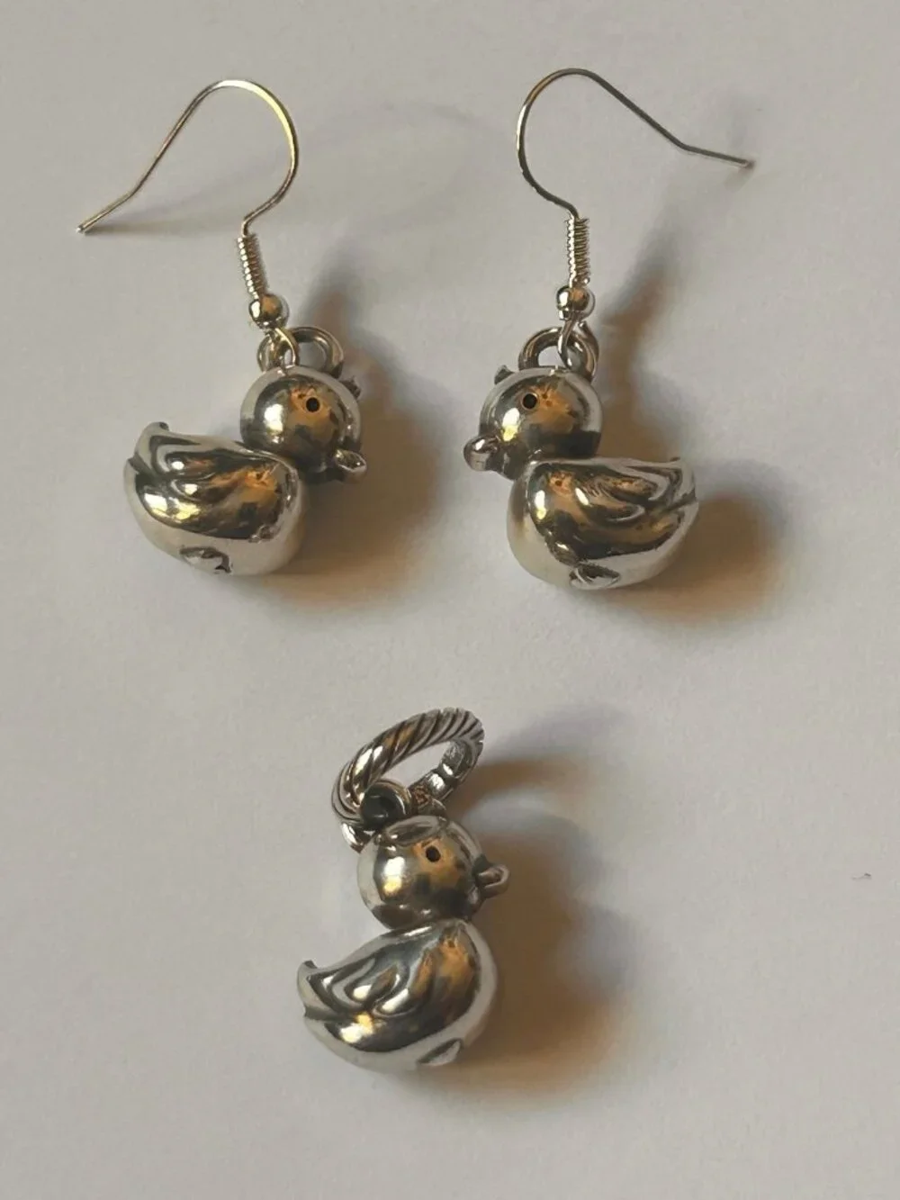 Brighton Bubbles Duck charm silver NWOT JC2890 and custom earrings